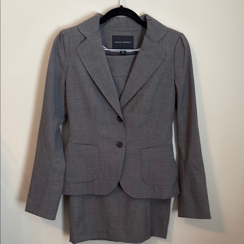 Banana Republic Gray Women's Blazer and Skirt Set